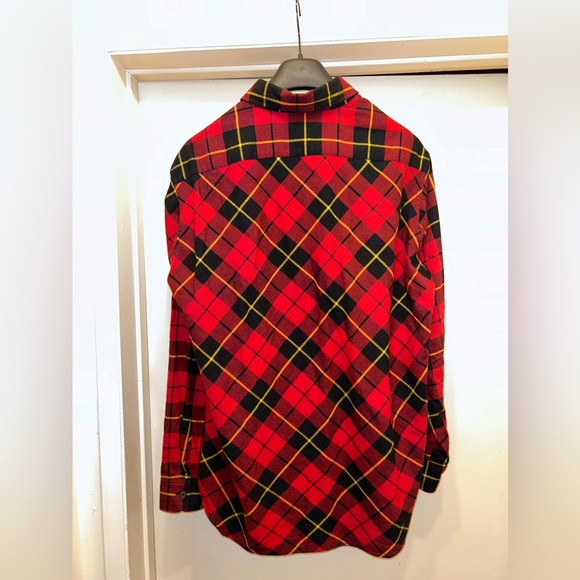 JW Anderson Uniqlo Mens Flannel Button Up Shirt Medium Tartan Plaid - Picture 8 of 8